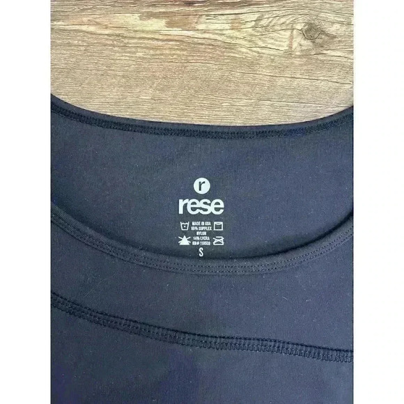 Rese Women's S Workout Tank Top Black Yoga Tennis Made In USA Stretch NWT - Picture 2 of 7